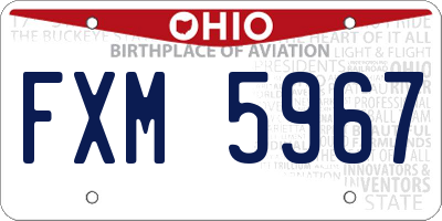 OH license plate FXM5967