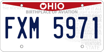 OH license plate FXM5971