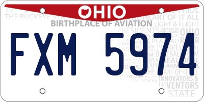 OH license plate FXM5974