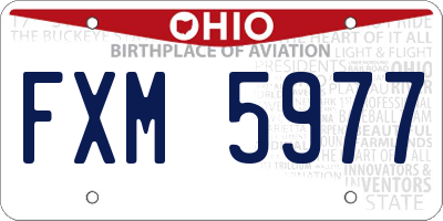 OH license plate FXM5977