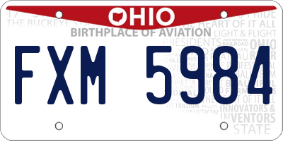 OH license plate FXM5984