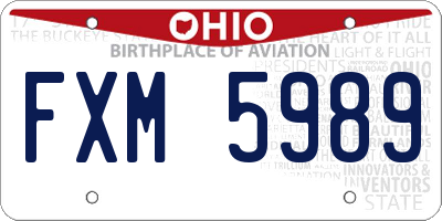 OH license plate FXM5989