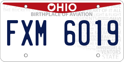 OH license plate FXM6019