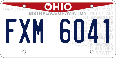 OH license plate FXM6041