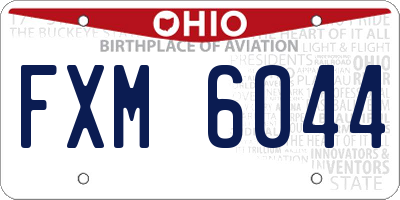 OH license plate FXM6044
