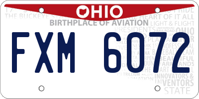 OH license plate FXM6072