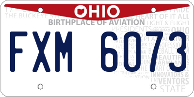 OH license plate FXM6073
