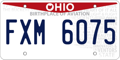 OH license plate FXM6075