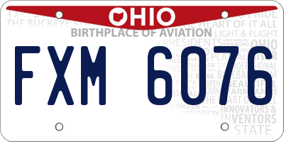 OH license plate FXM6076
