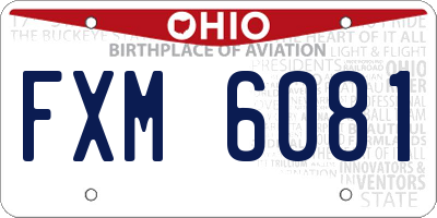 OH license plate FXM6081