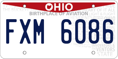 OH license plate FXM6086