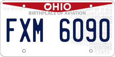 OH license plate FXM6090