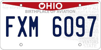 OH license plate FXM6097