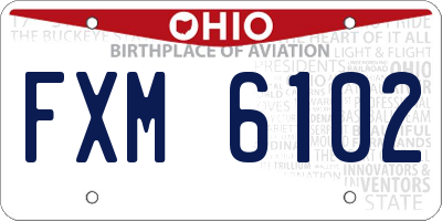 OH license plate FXM6102