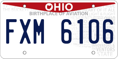 OH license plate FXM6106