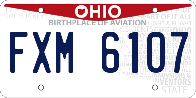 OH license plate FXM6107