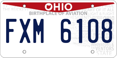 OH license plate FXM6108
