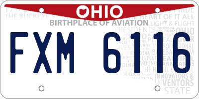 OH license plate FXM6116