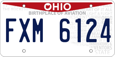 OH license plate FXM6124