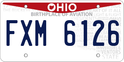OH license plate FXM6126