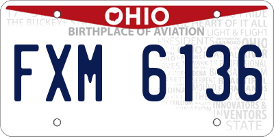 OH license plate FXM6136