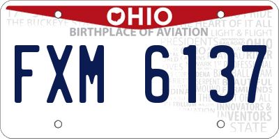 OH license plate FXM6137
