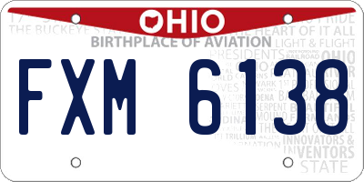 OH license plate FXM6138