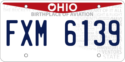 OH license plate FXM6139