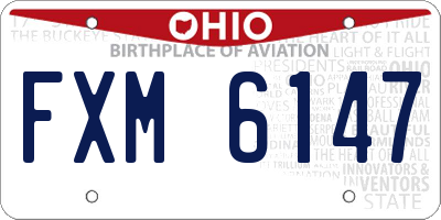 OH license plate FXM6147