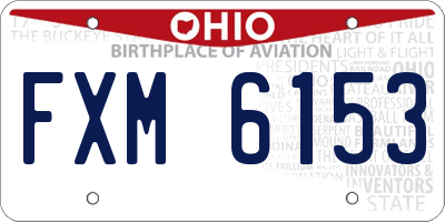 OH license plate FXM6153