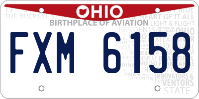 OH license plate FXM6158