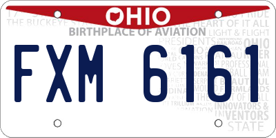 OH license plate FXM6161