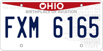 OH license plate FXM6165