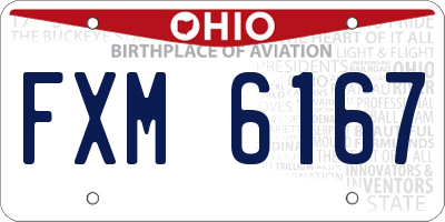 OH license plate FXM6167