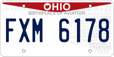 OH license plate FXM6178