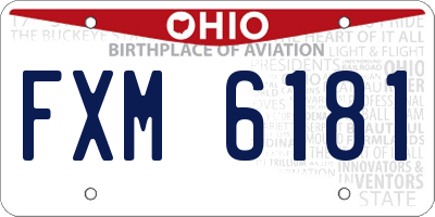 OH license plate FXM6181