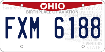 OH license plate FXM6188