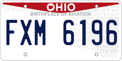 OH license plate FXM6196