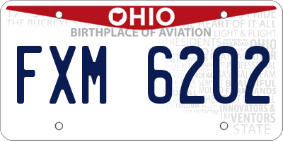 OH license plate FXM6202
