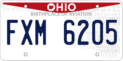 OH license plate FXM6205