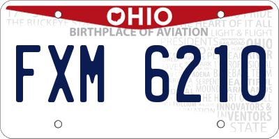 OH license plate FXM6210