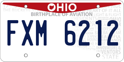 OH license plate FXM6212