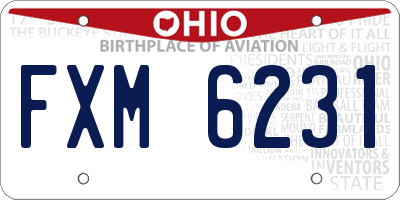OH license plate FXM6231
