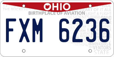 OH license plate FXM6236