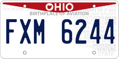 OH license plate FXM6244