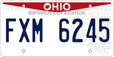OH license plate FXM6245