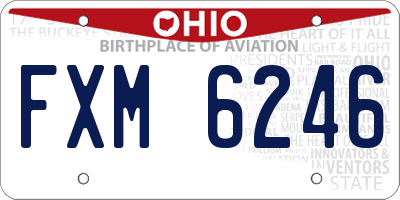 OH license plate FXM6246