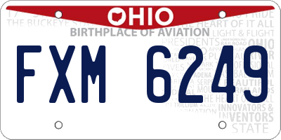 OH license plate FXM6249