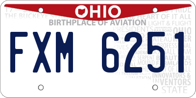 OH license plate FXM6251