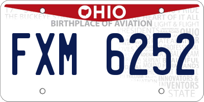OH license plate FXM6252